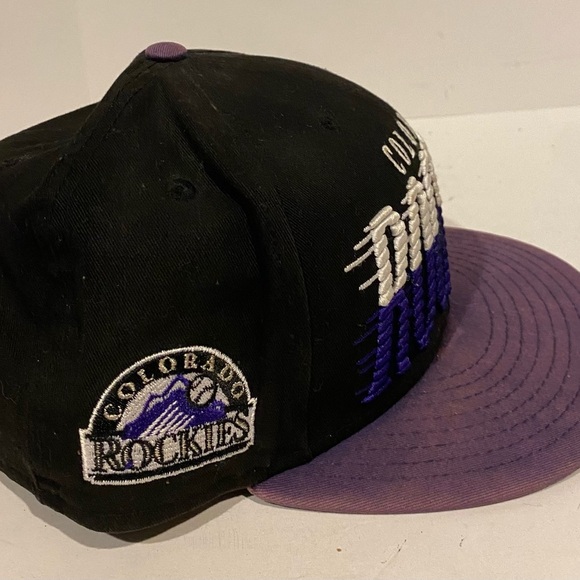 Vintage New Era MLB Colorado Rockies Baseball Hat Raised Embroidery Snapback - Picture 2 of 9